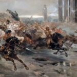 Invasion of the Barbarians or The Huns approaching Rome – Color Painting